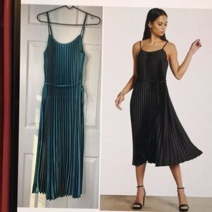 New Satin Plisse Tie pleated dress Sam Edelman